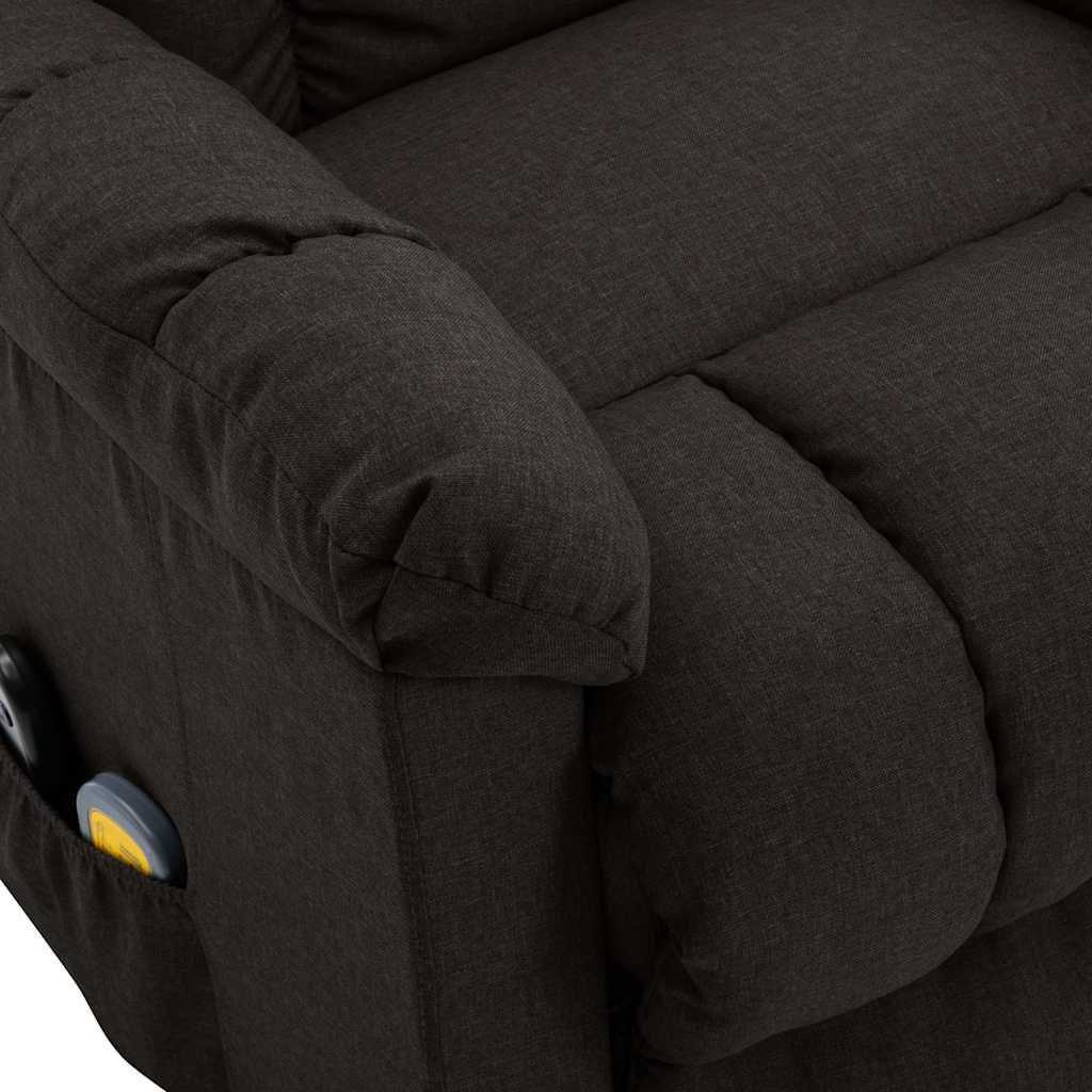 Stand-up Massage Recliner Dark Brown Fabric