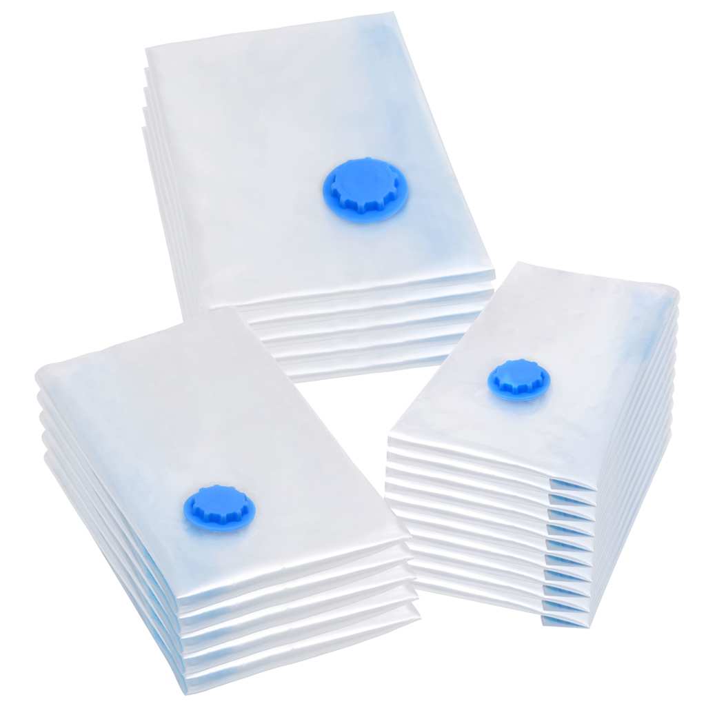 51327 vidaXL Vacuum Travel Storage Bags Clothing Bags 3 Sizes 20 pcs