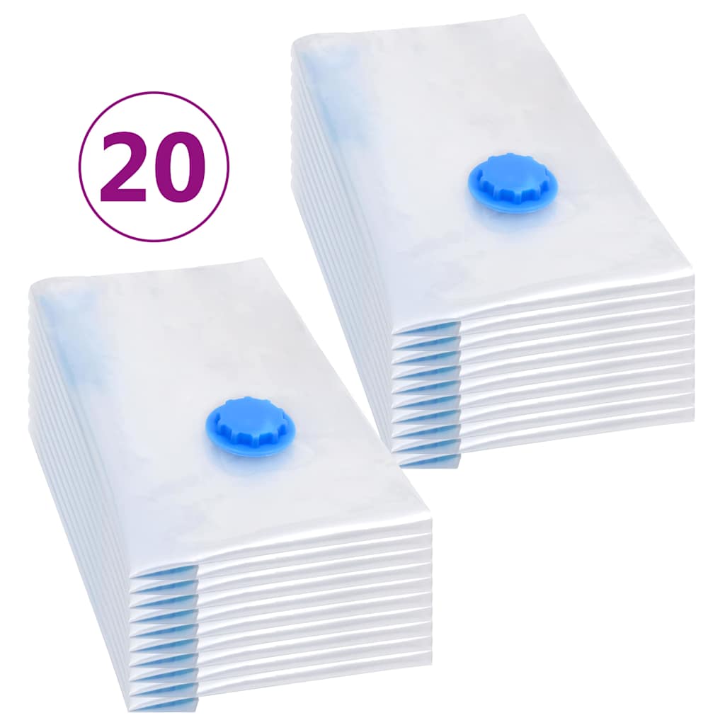 51330 vidaXL Vacuum Travel Storage Bags Clothing Bags 60x40 cm 20 pcs