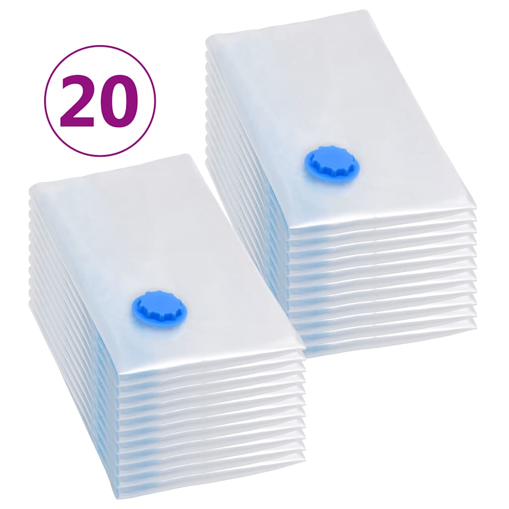 51333 vidaXL Vacuum Travel Storage Bags Clothing Bags 80x60 cm 20 pcs