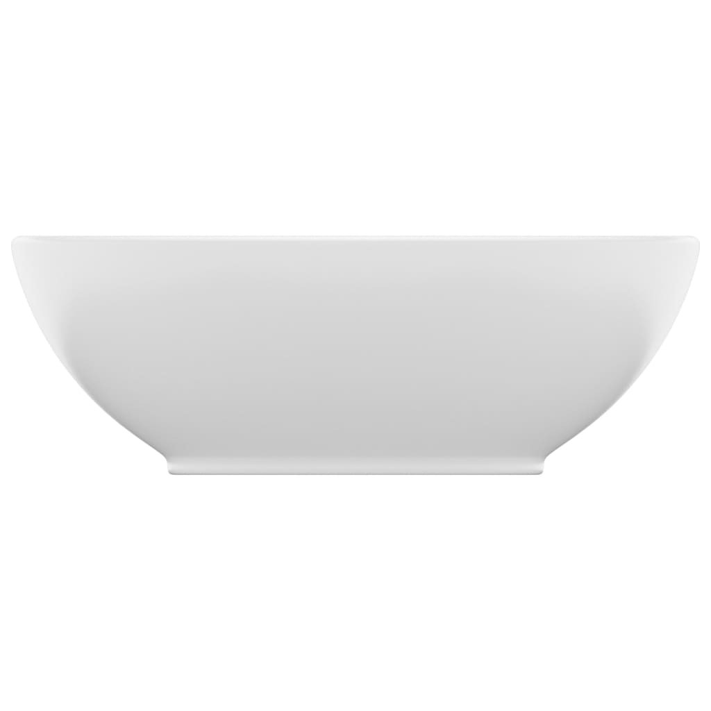 vidaXL Luxury Basin Oval-shaped Matt White 40x33 cm Ceramic