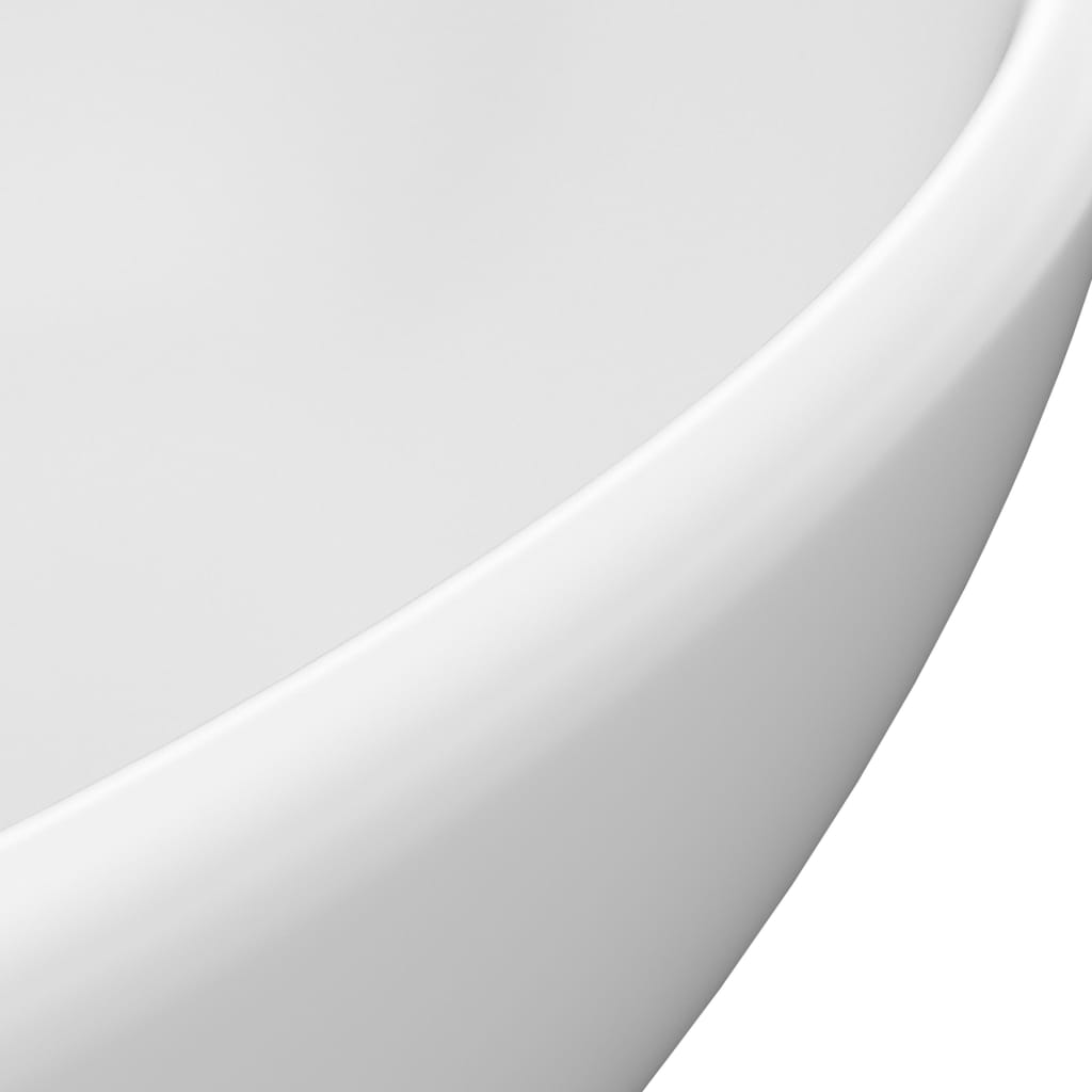 vidaXL Luxury Basin Oval-shaped Matt White 40x33 cm Ceramic