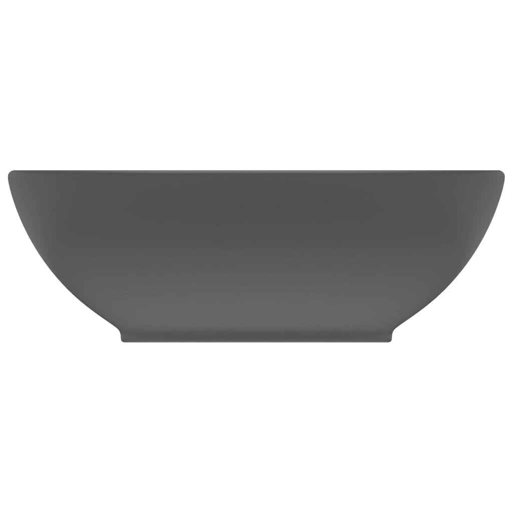 vidaXL Luxury Basin Oval-shaped Matt Dark Grey 40x33 cm Ceramic