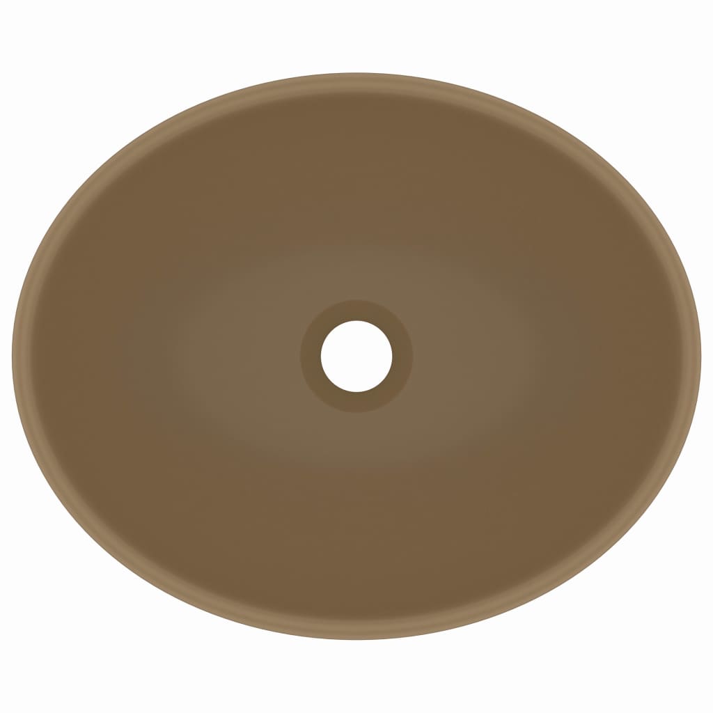 Luxury Basin Oval-shaped Matt Cream 40x33 cm Ceramic