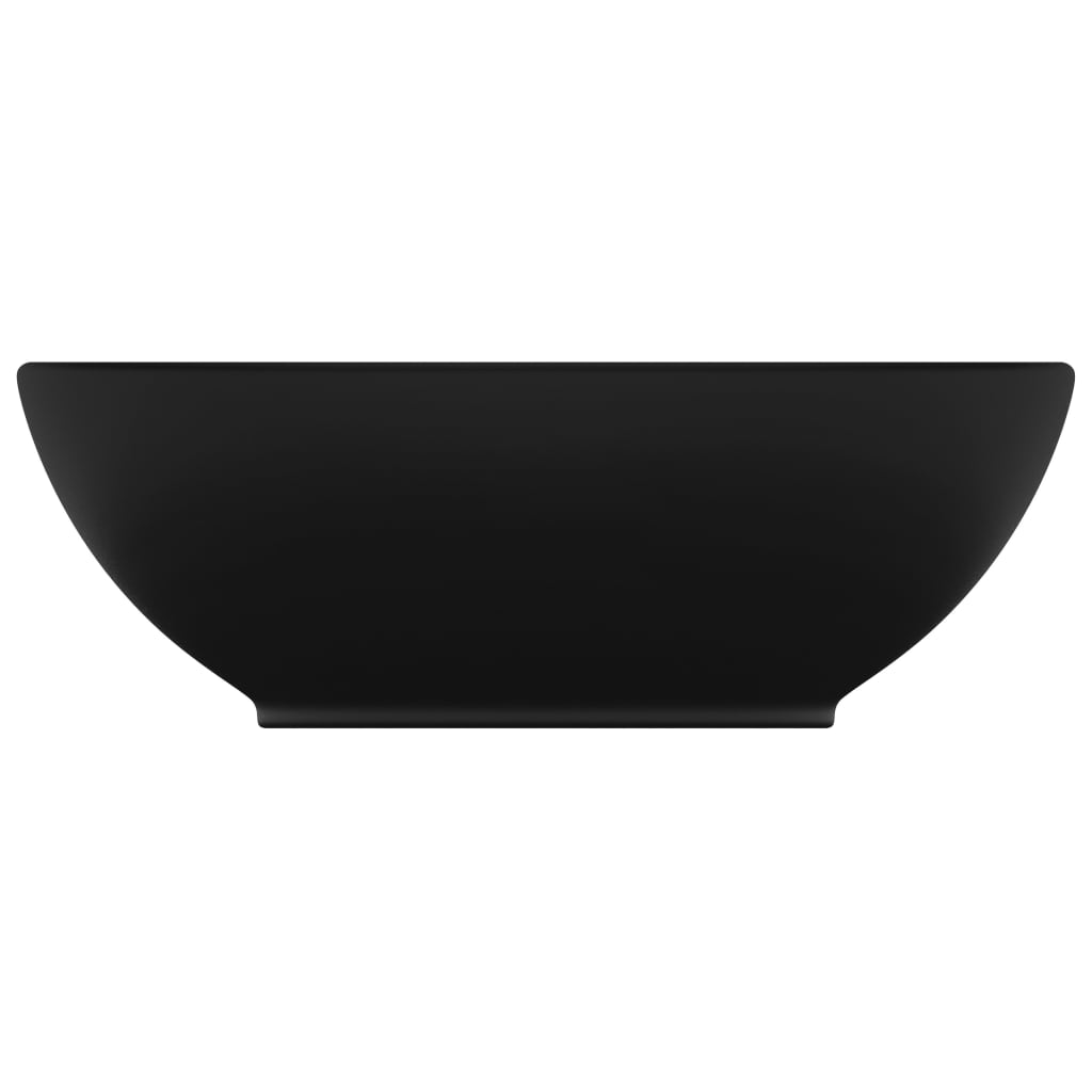 vidaXL Luxury Basin Oval-shaped Matt Black 40x33 cm Ceramic