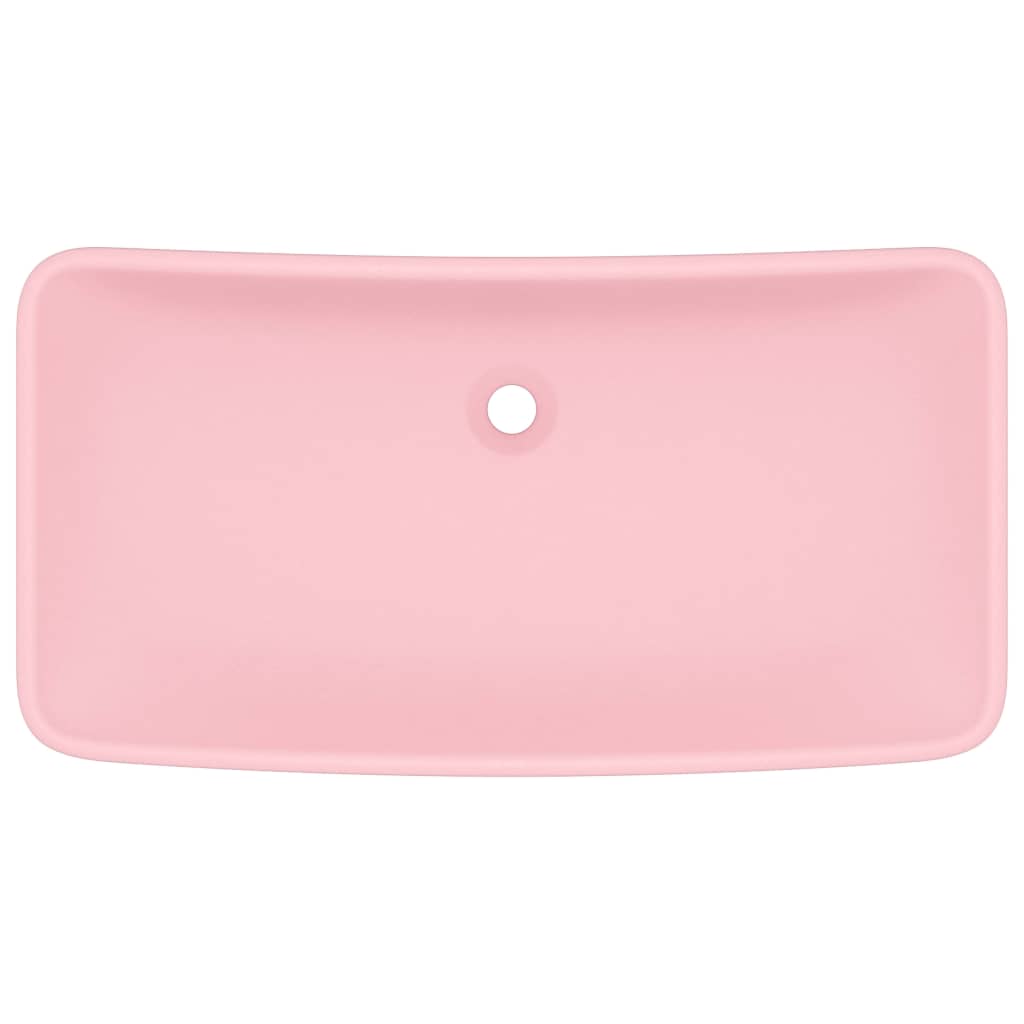 vidaXL Luxury Basin Rectangular Matt Pink 71x38 cm Ceramic