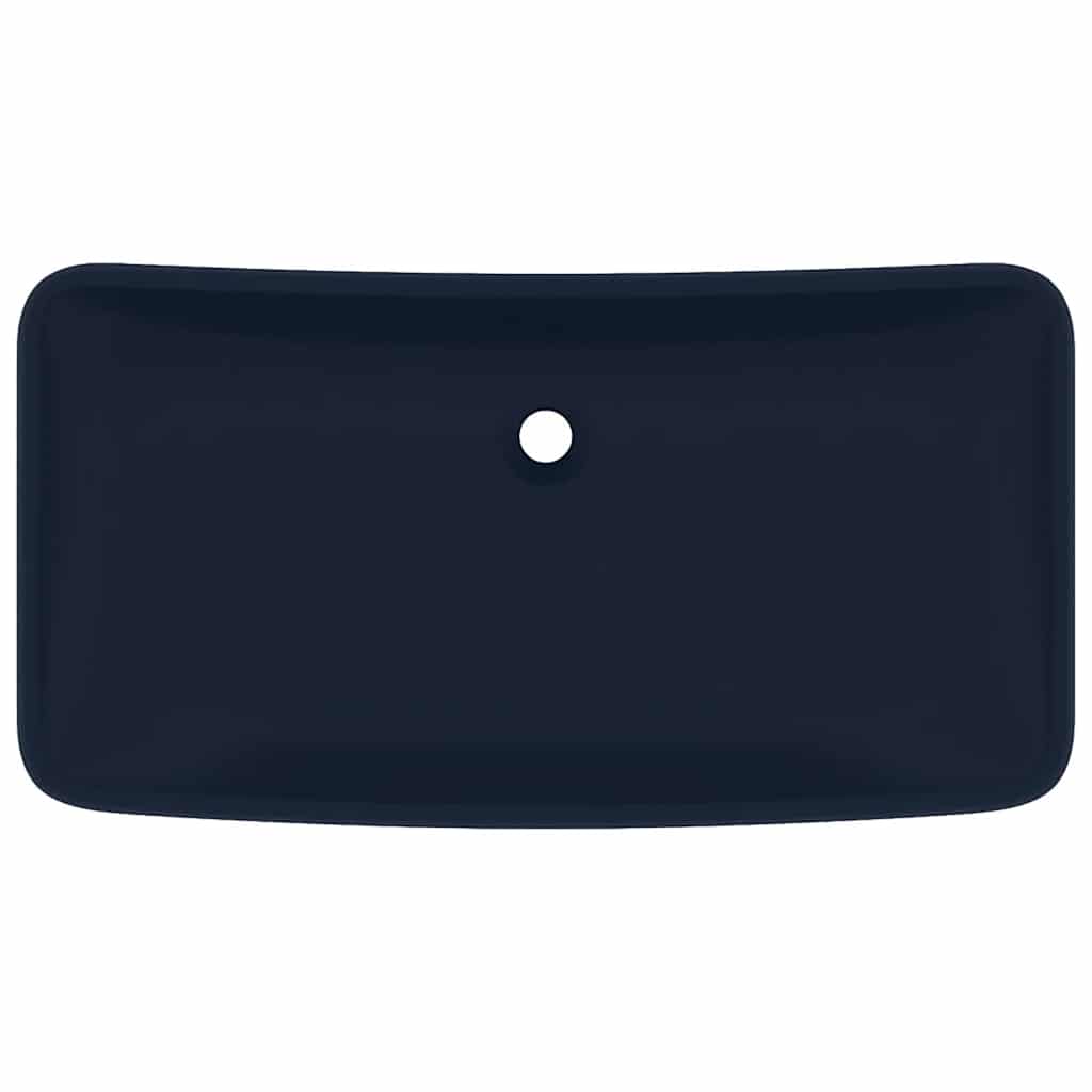 Luxury Basin Rectangular Matt Dark Blue 71x38 cm Ceramic