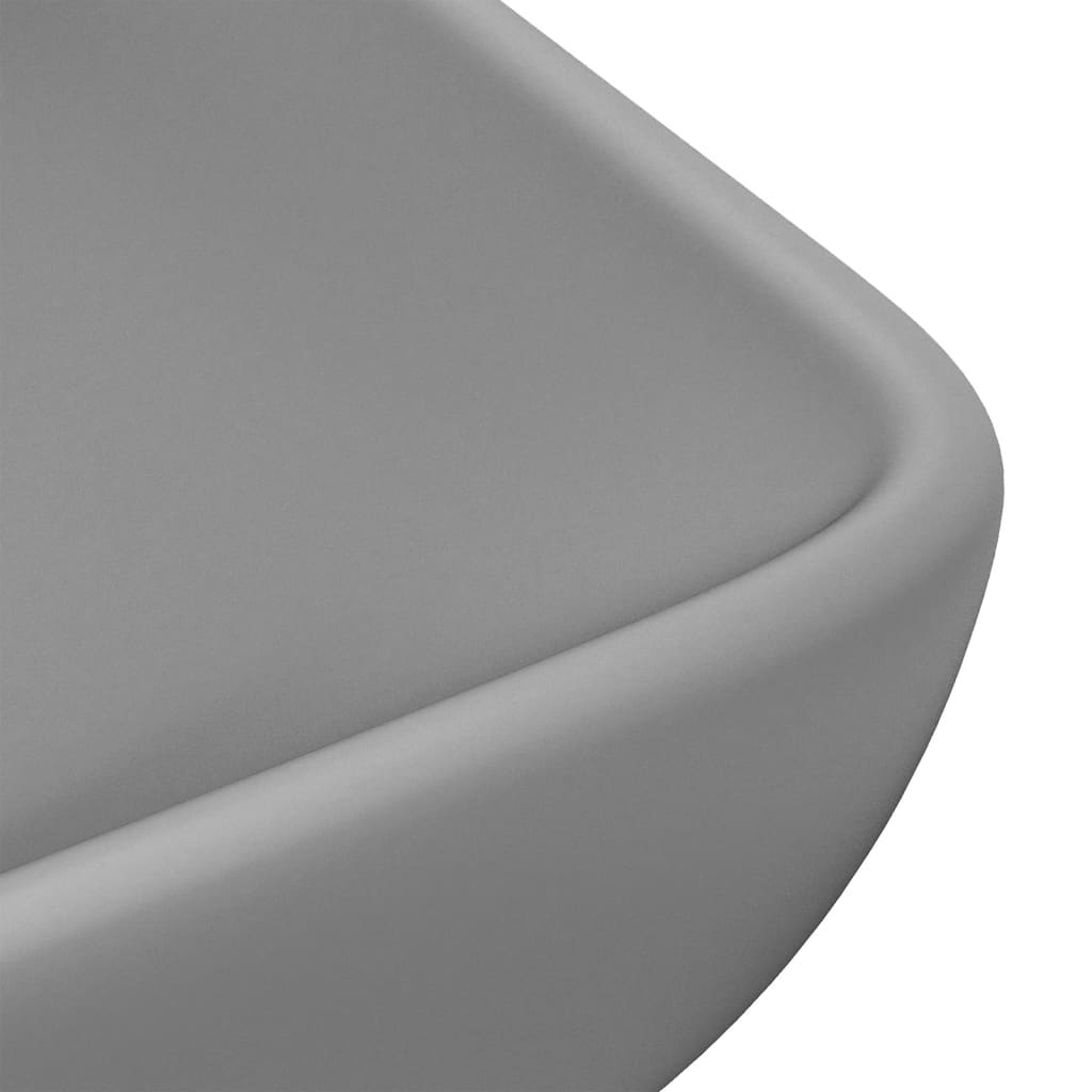 vidaXL Luxury Basin Rectangular Matt Light Grey 71x38 cm Ceramic