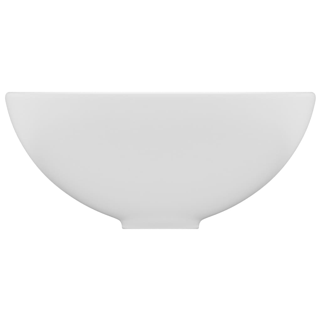 vidaXL Luxury Bathroom Basin Round Matt White 32.5x14 cm Ceramic