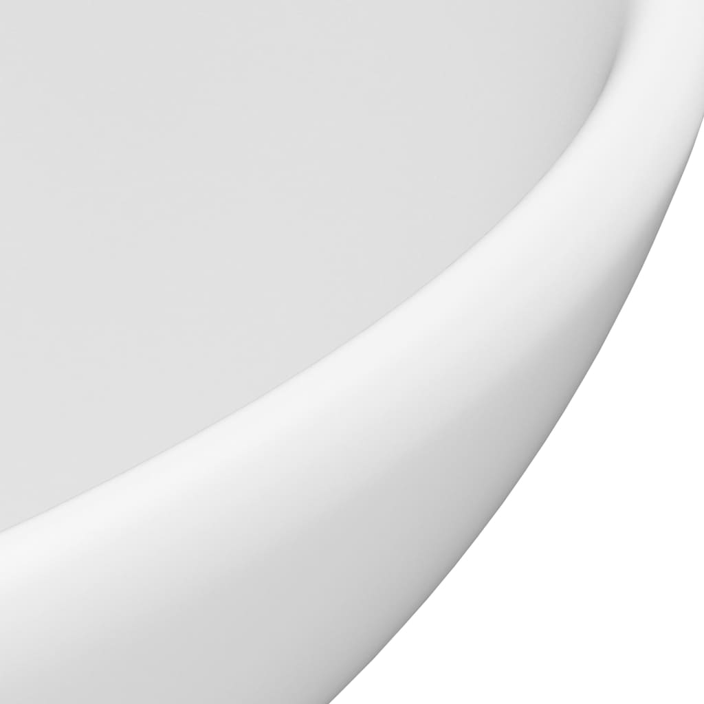 vidaXL Luxury Bathroom Basin Round Matt White 32.5x14 cm Ceramic