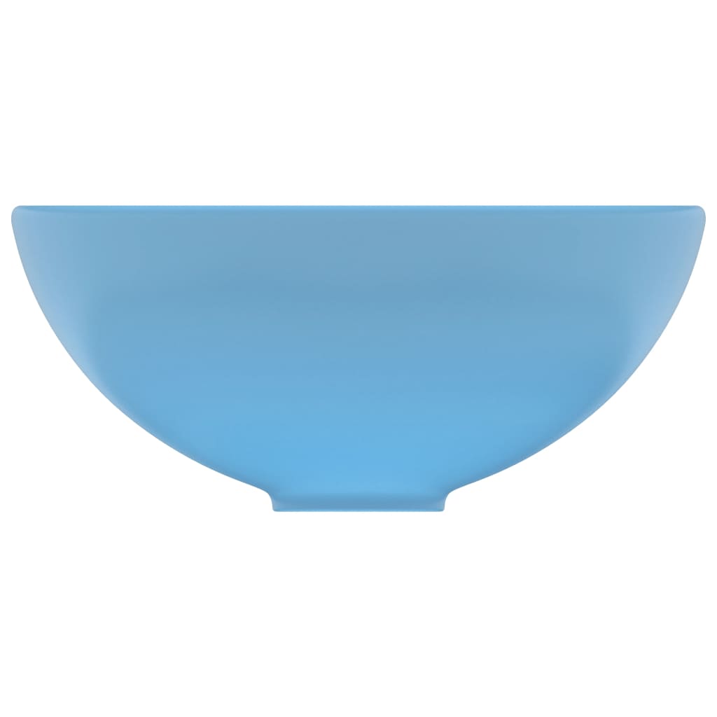 146967 vidaXL Luxury Bathroom Basin Round Matt Light Blue 32,5x14 cm Ceramic