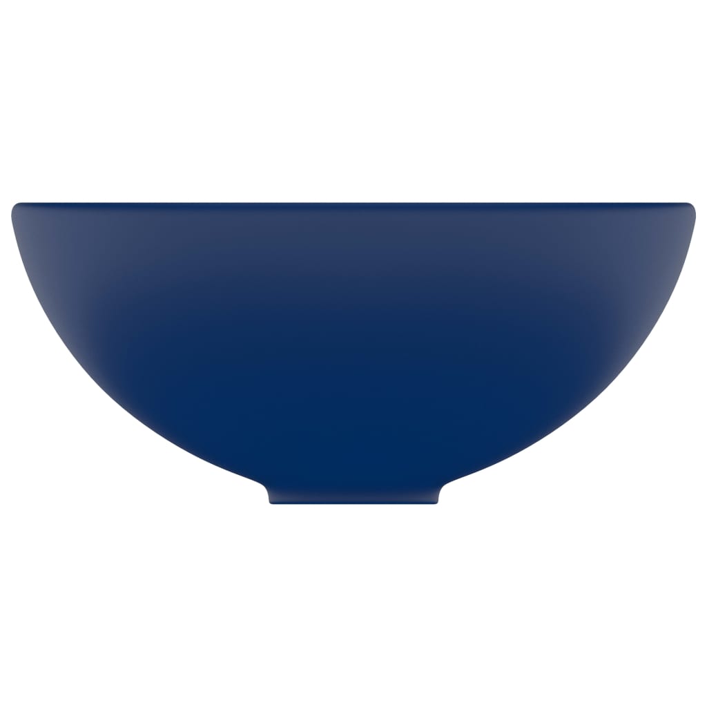 vidaXL Luxury Bathroom Basin Round Matt Dark Blue 32.5x14 cm Ceramic