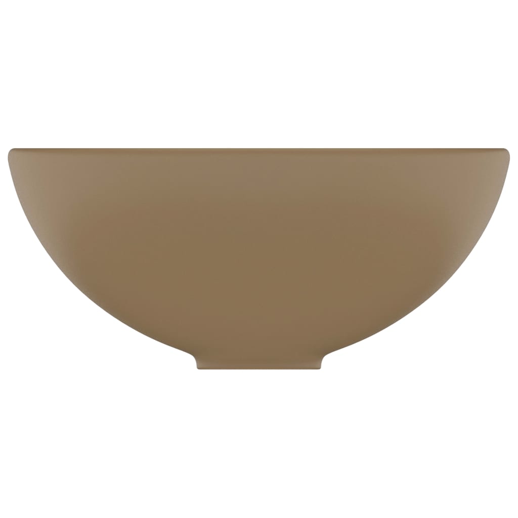 vidaXL Luxury Bathroom Basin Round Matt Cream 32.5x14 cm Ceramic