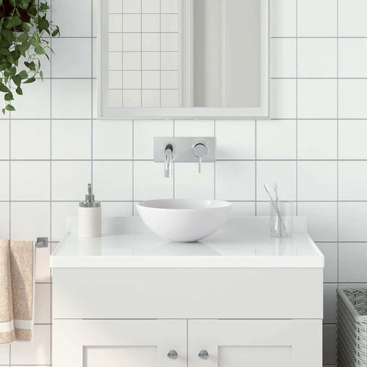 146976 vidaXL Bathroom Sink Ceramic Matt White Round