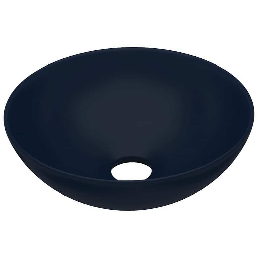 Bathroom Sink Ceramic Dark Blue Round