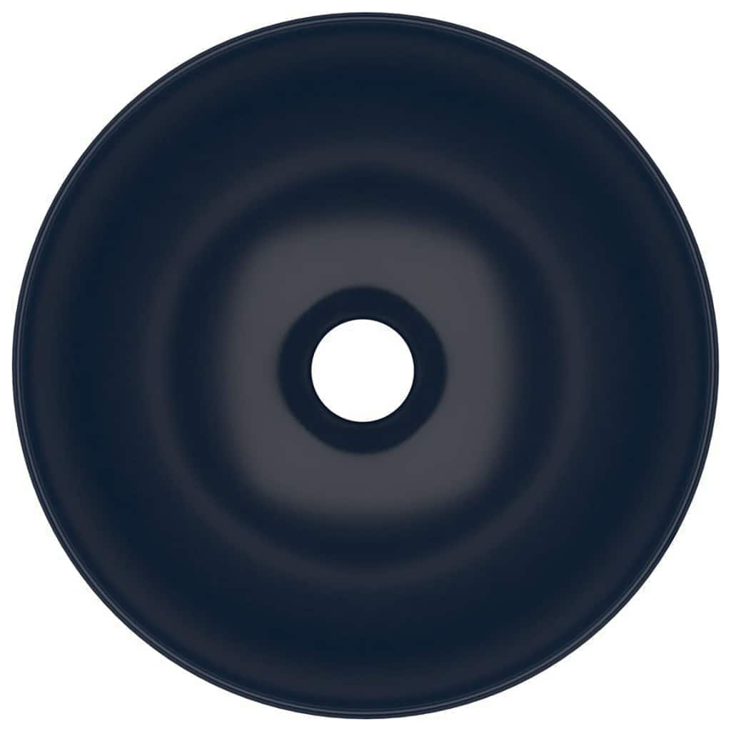 Bathroom Sink Ceramic Dark Blue Round