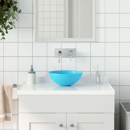 146980 vidaXL Bathroom Sink Ceramic Light Green Round