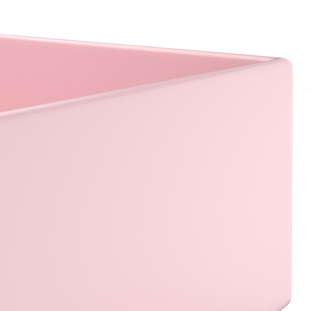 vidaXL Bathroom Sink with Overflow Ceramic Matt Pink