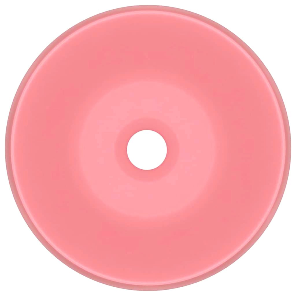 Luxury Wash Basin Round Matt Pink 40x15 cm Ceramic