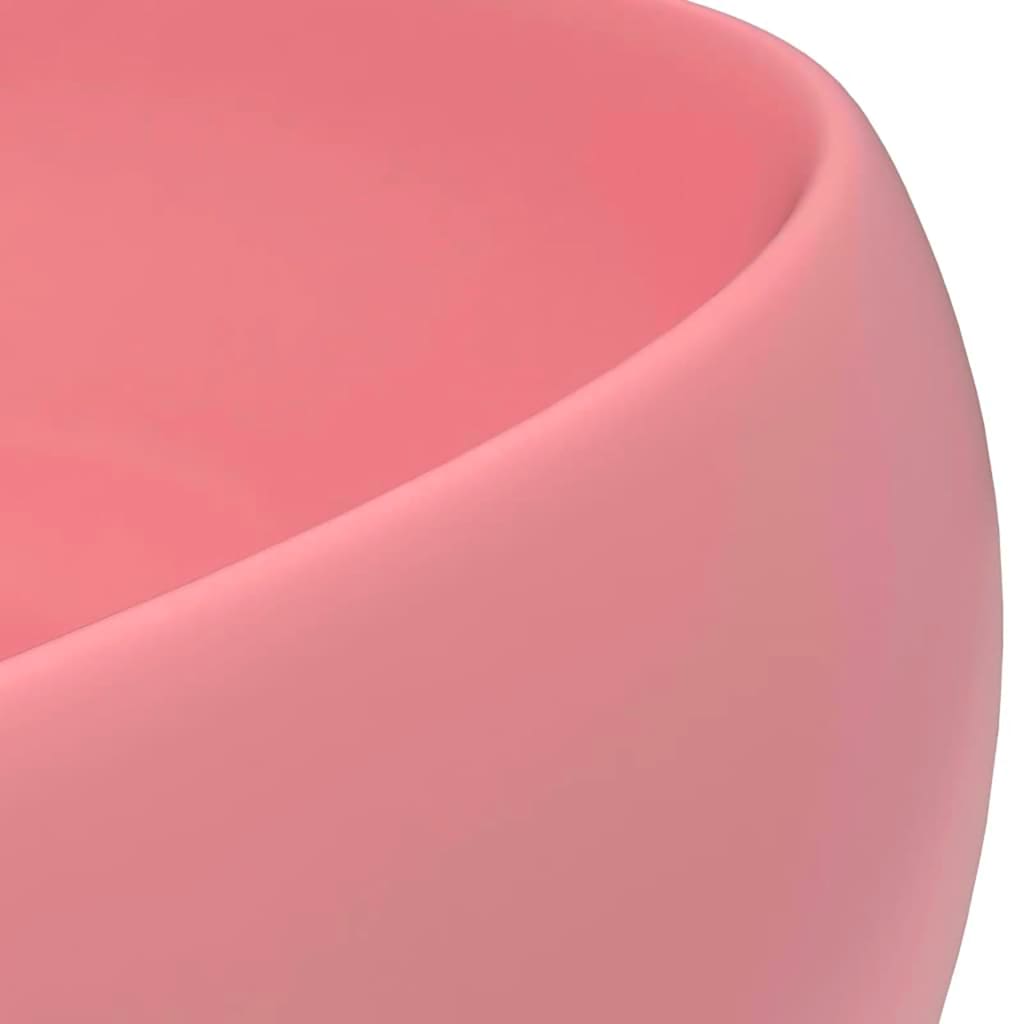 Luxury Wash Basin Round Matt Pink 40x15 cm Ceramic