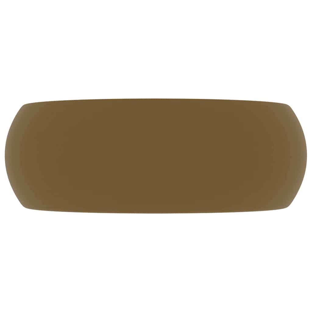 Luxury Wash Basin Round Matt Cream 40x15 cm Ceramic