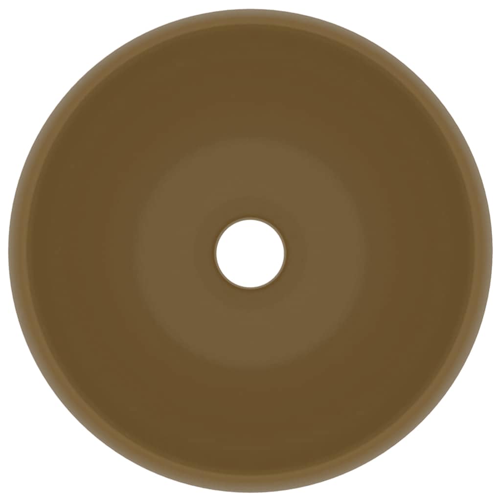 Luxury Wash Basin Round Matt Cream 40x15 cm Ceramic