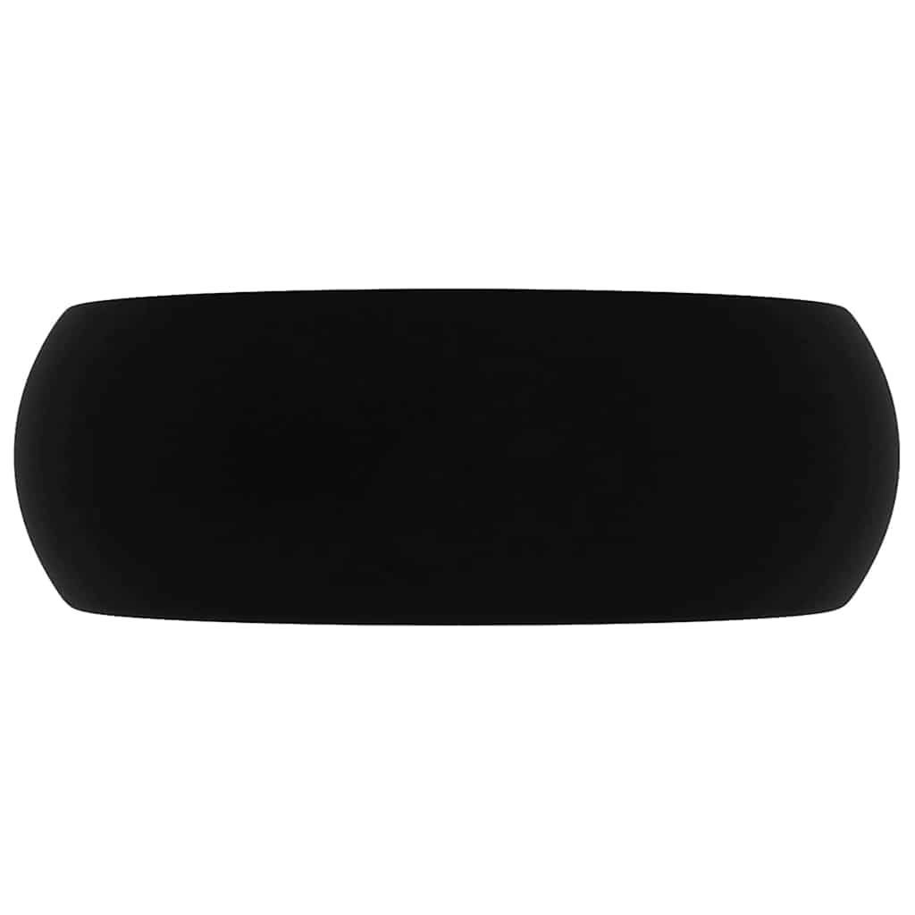 Luxury Wash Basin Round Matt Black 40x15 cm Ceramic