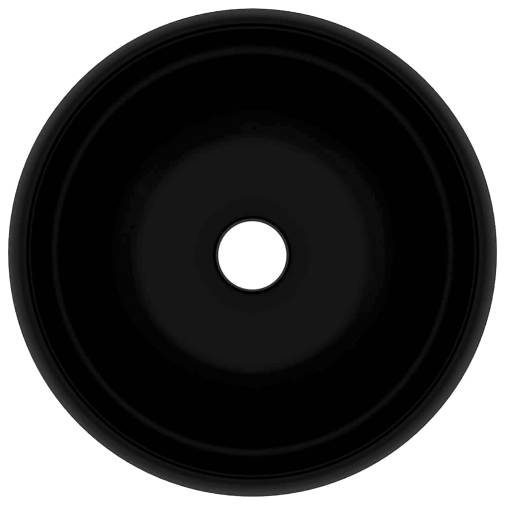 Luxury Wash Basin Round Matt Black 40x15 cm Ceramic