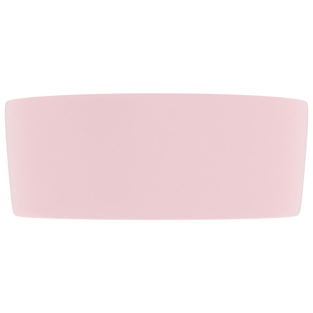 vidaXL Luxury Wash Basin Round Matt Pink 40x15 cm Ceramic