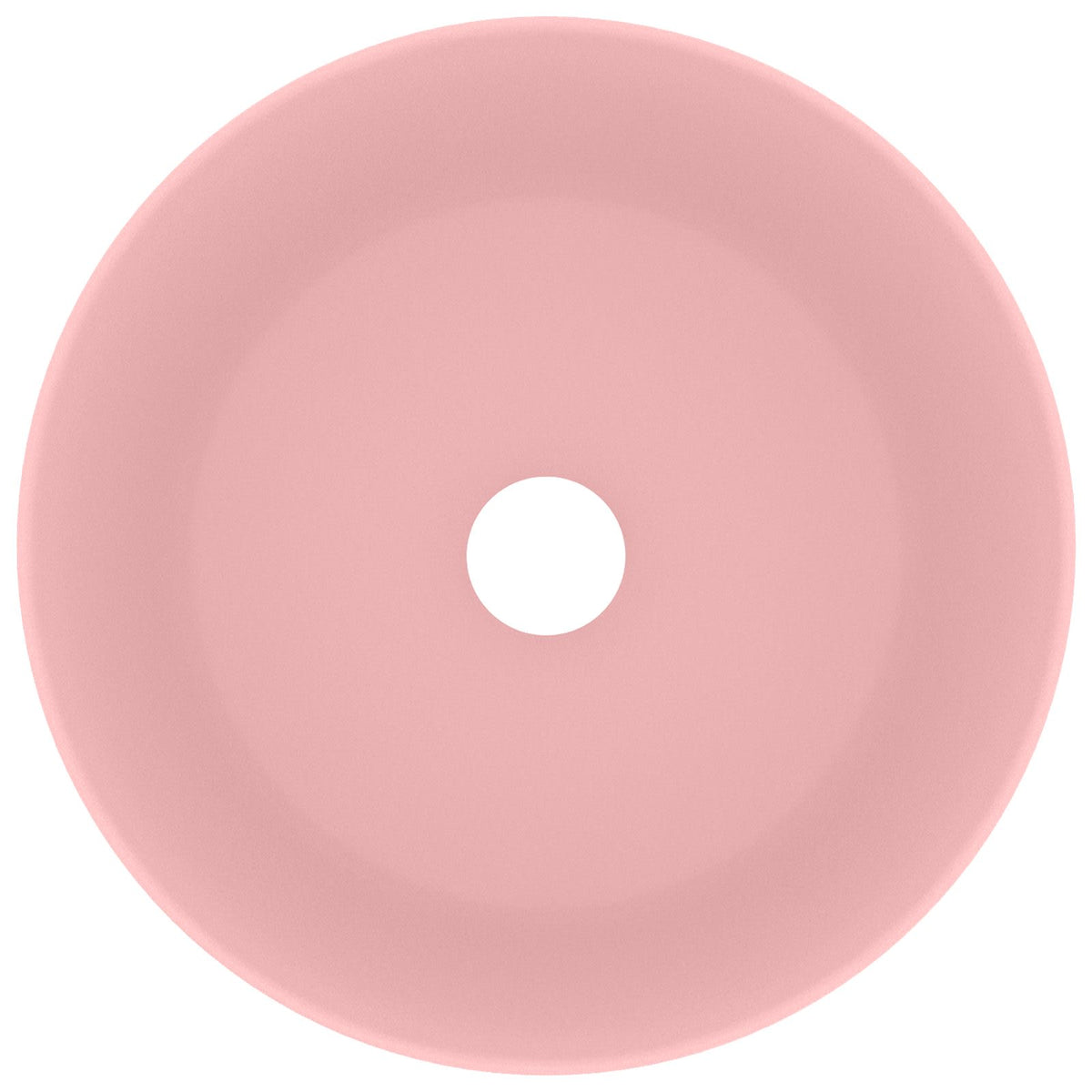 147010 vidaXL Luxury Wash Basin Round Matt Pink 40x15 cm Ceramic