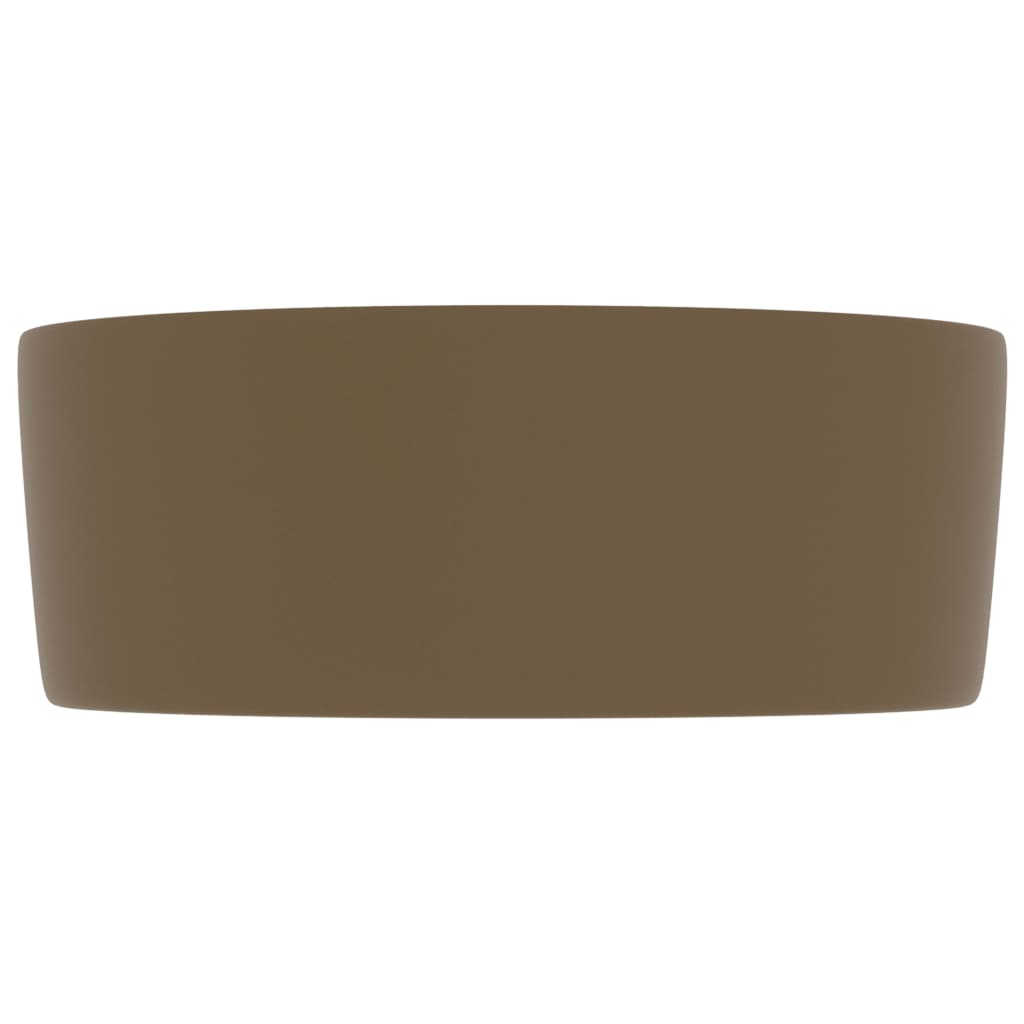 Luxury Wash Basin Round Matt Cream 40x15 cm Ceramic