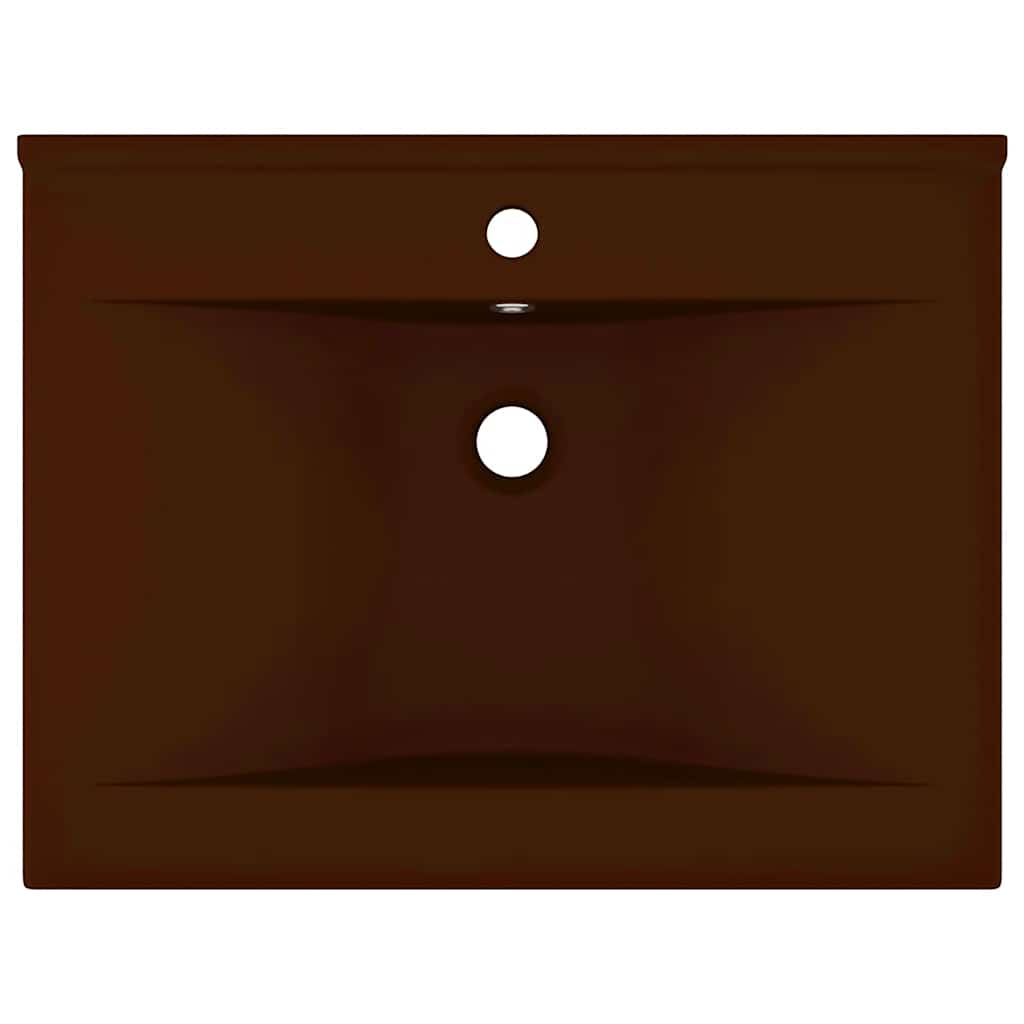 Luxury Basin with Faucet Hole Matt Dark Brown 60x46 cm Ceramic