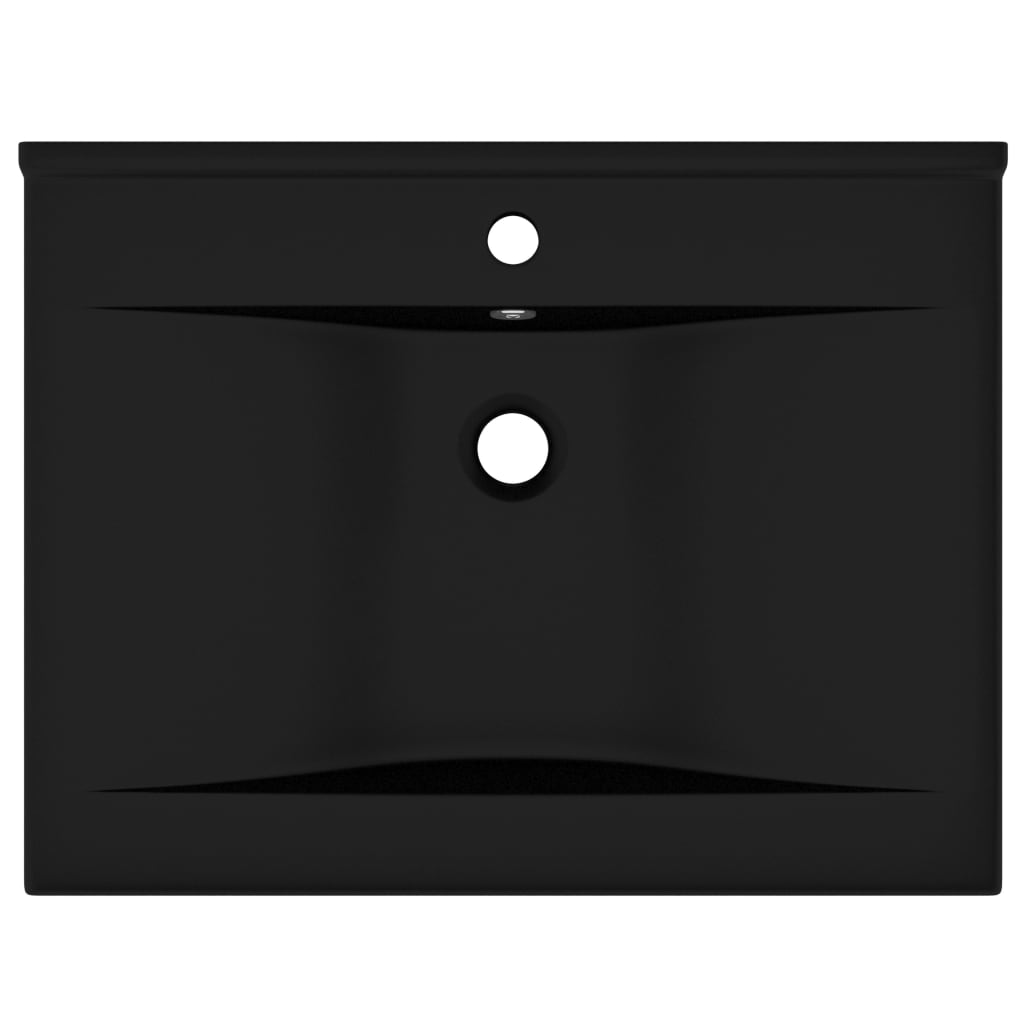 vidaXL Luxury Basin with Faucet Hole Matt Black 60x46 cm Ceramic