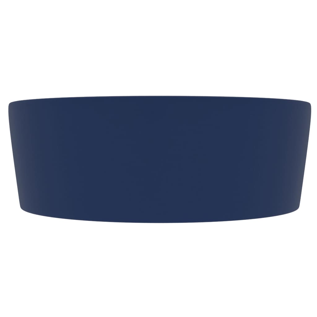 vidaXL Luxury Wash Basin with Overflow Matt Dark Blue 36x13 cm Ceramic