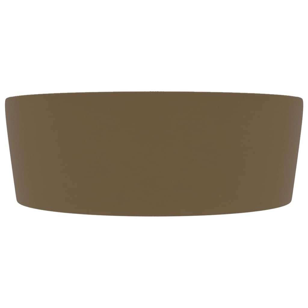 Luxury Wash Basin with Overflow Matt Cream 36x13 cm Ceramic
