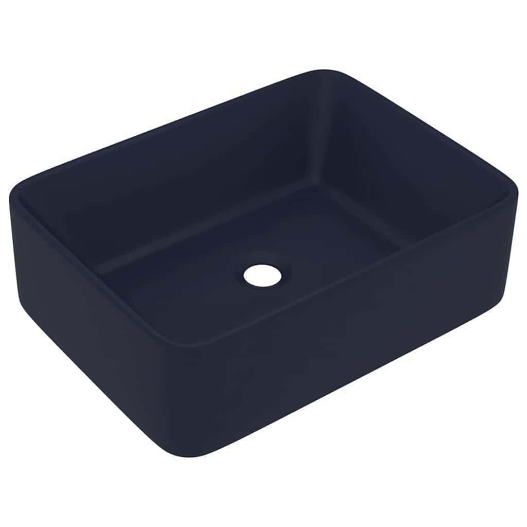 Luxury Wash Basin Matt Dark Blue 41x30x12 cm Ceramic