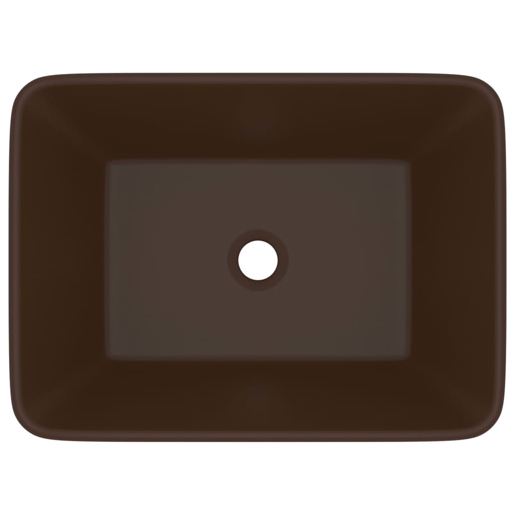 vidaXL Luxury Wash Basin Matt Dark Brown 41x30x12 cm Ceramic