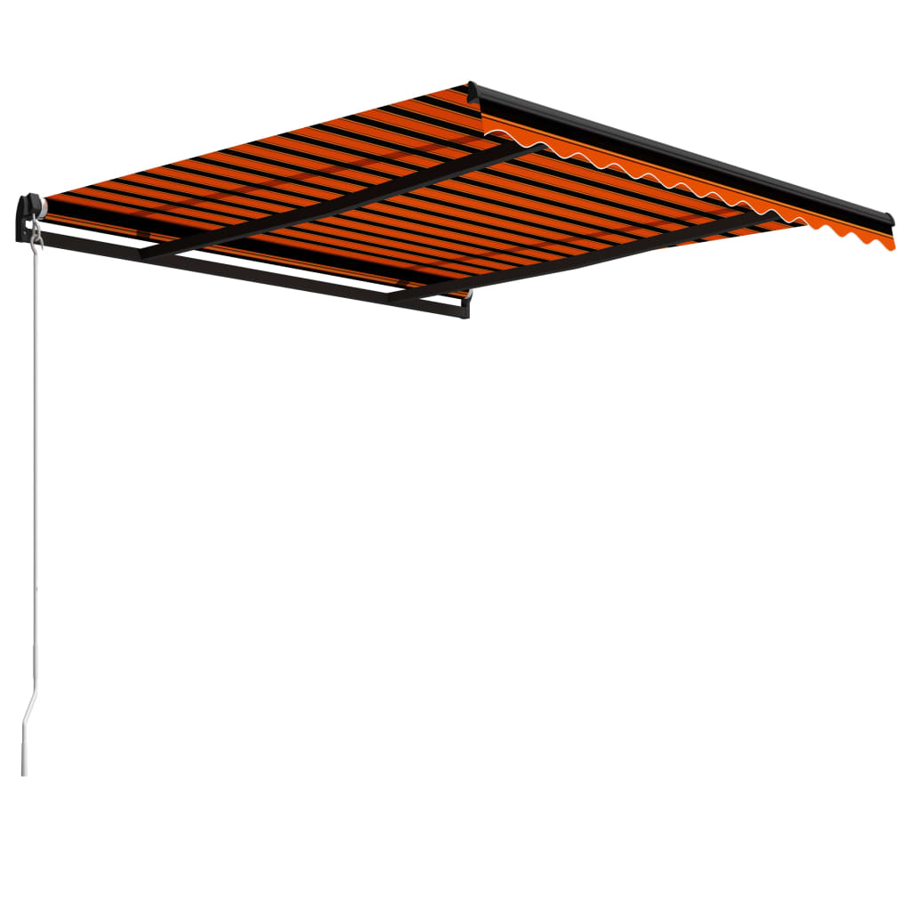 Manual Retractable Awning 300x250 cm Orange and Brown