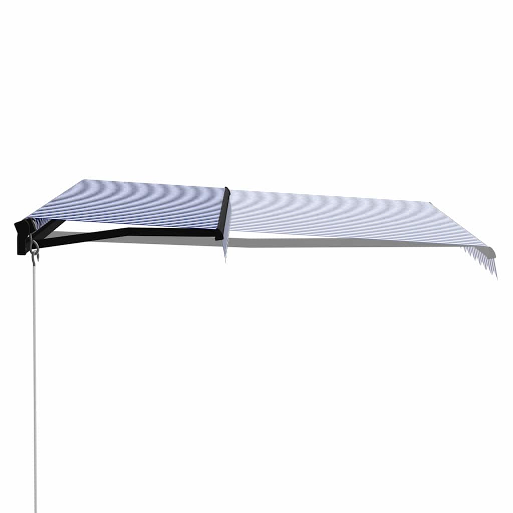 Manual Retractable Awning 350x250 cm Blue and White