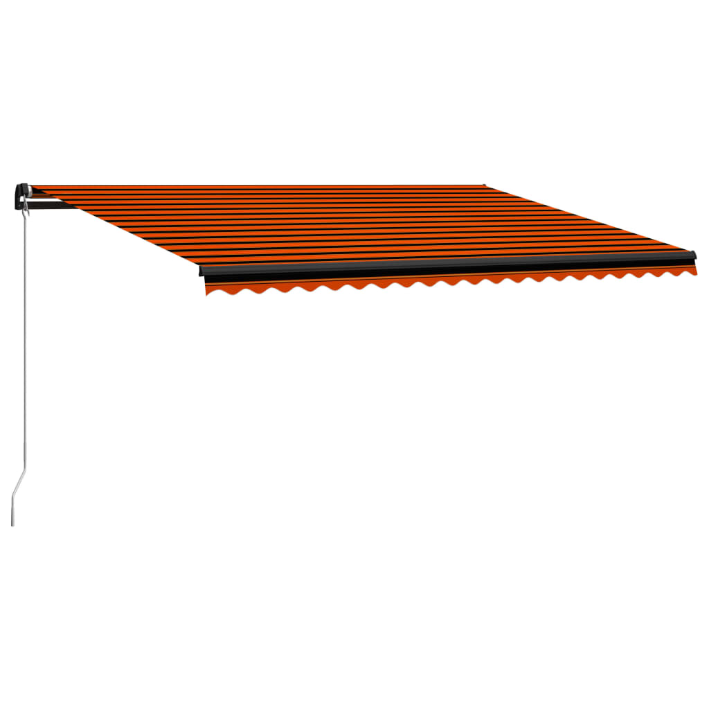 vidaXL Manual Retractable Awning 500x300 cm Orange and Brown