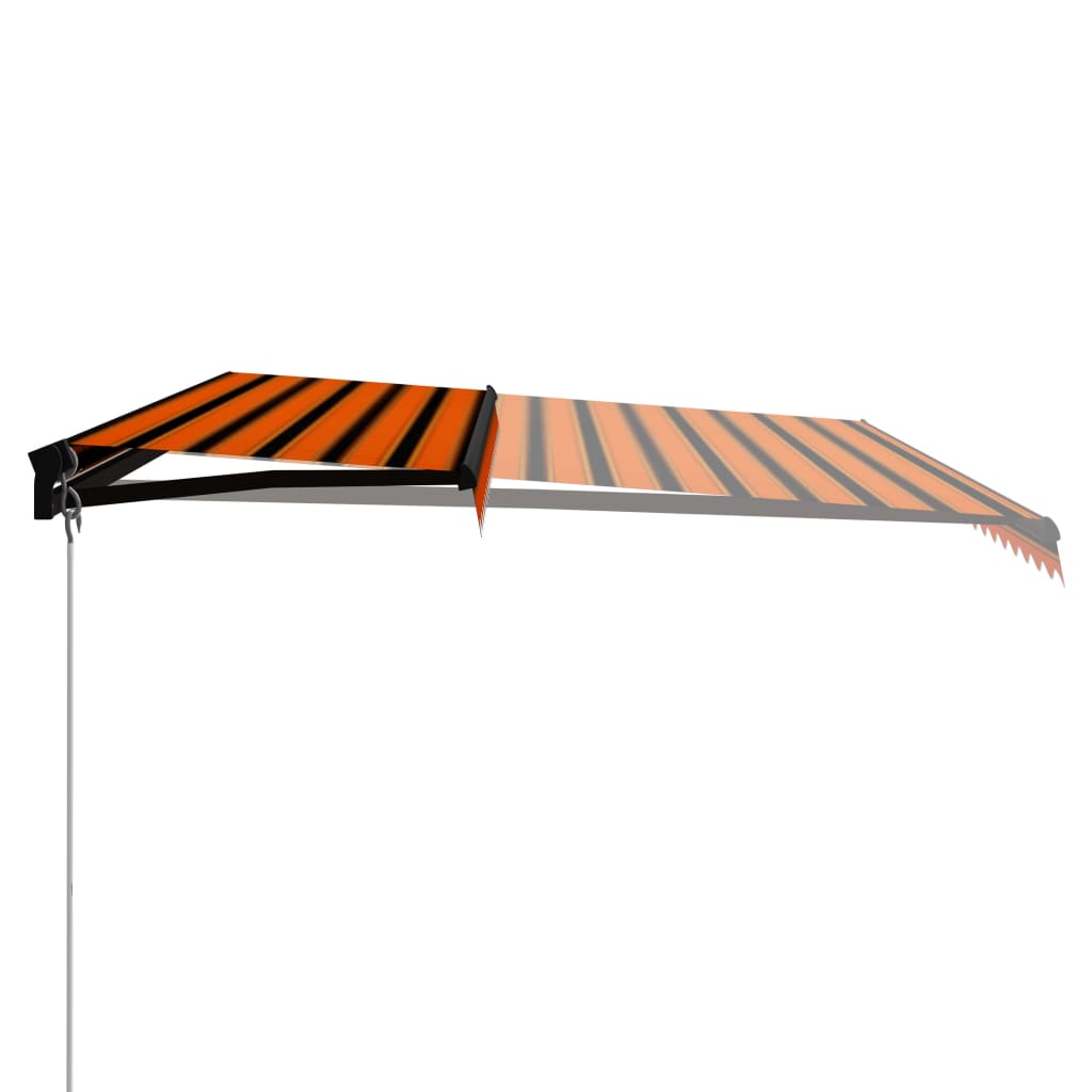 vidaXL Manual Retractable Awning 500x300 cm Orange and Brown