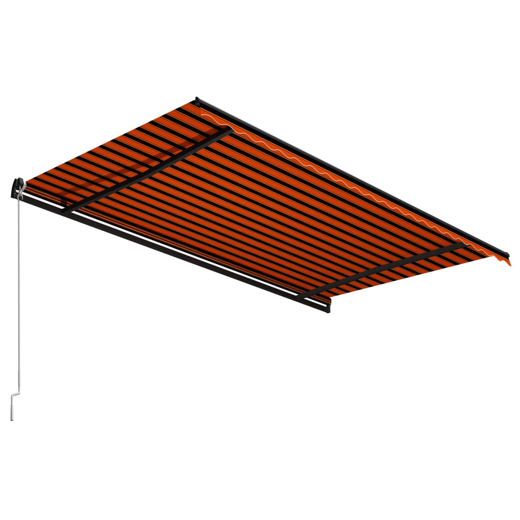 vidaXL Manual Retractable Awning 500x300 cm Orange and Brown