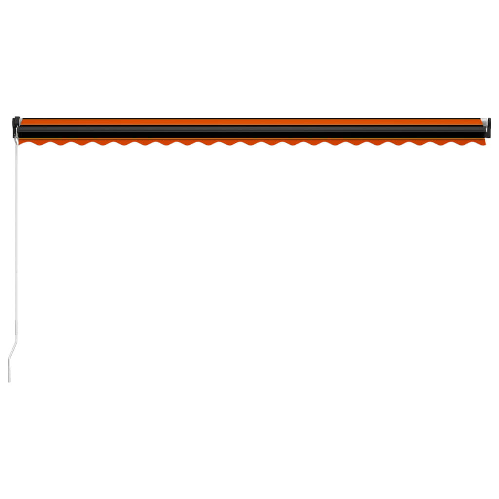 vidaXL Manual Retractable Awning 500x300 cm Orange and Brown