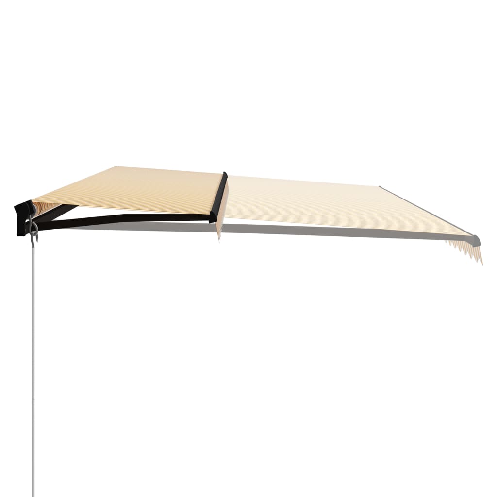 vidaXL Manual Retractable Awning with LED 600x300 cm Yellow and White