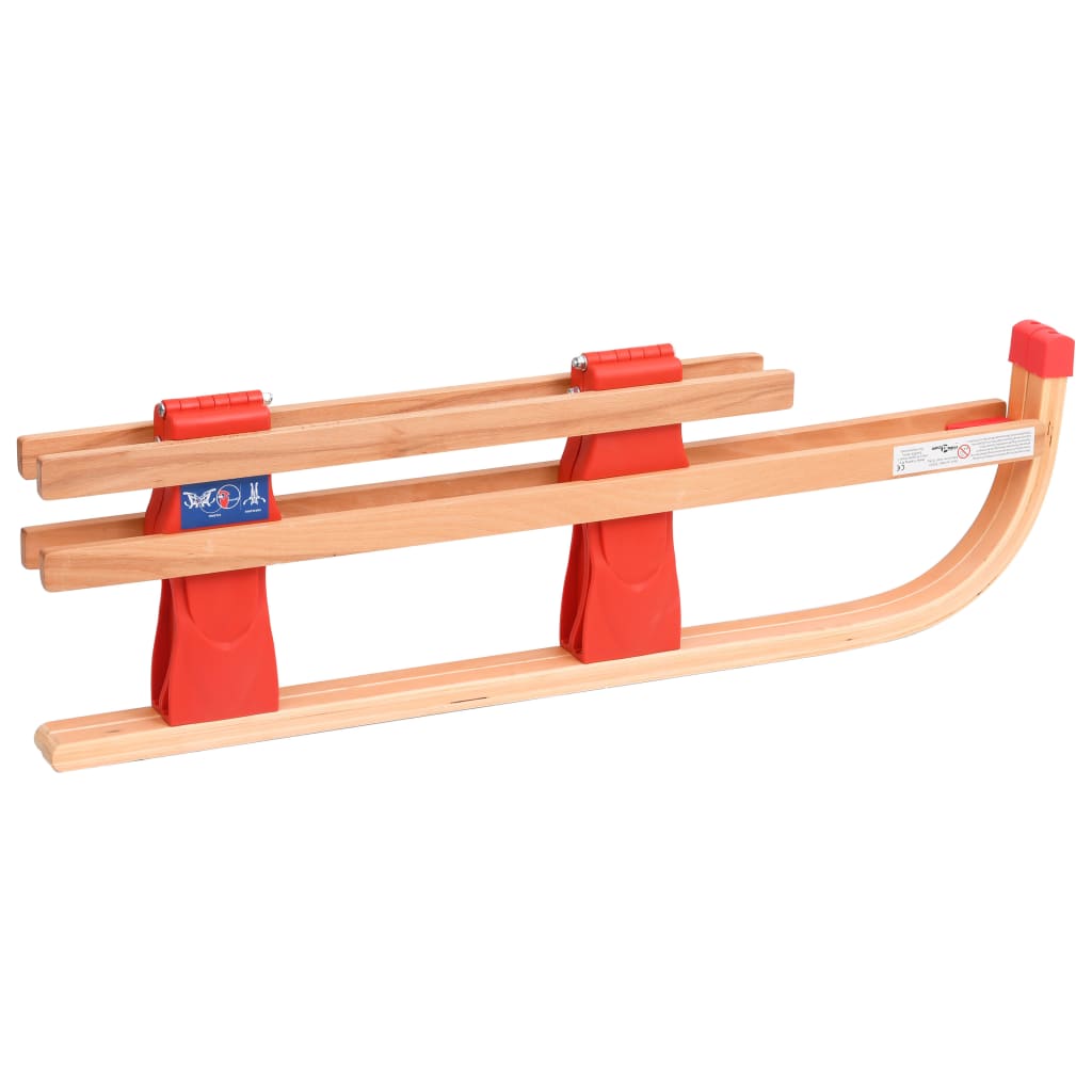 vidaXL Folding Snow Sledge with Backrest 119 cm Wood