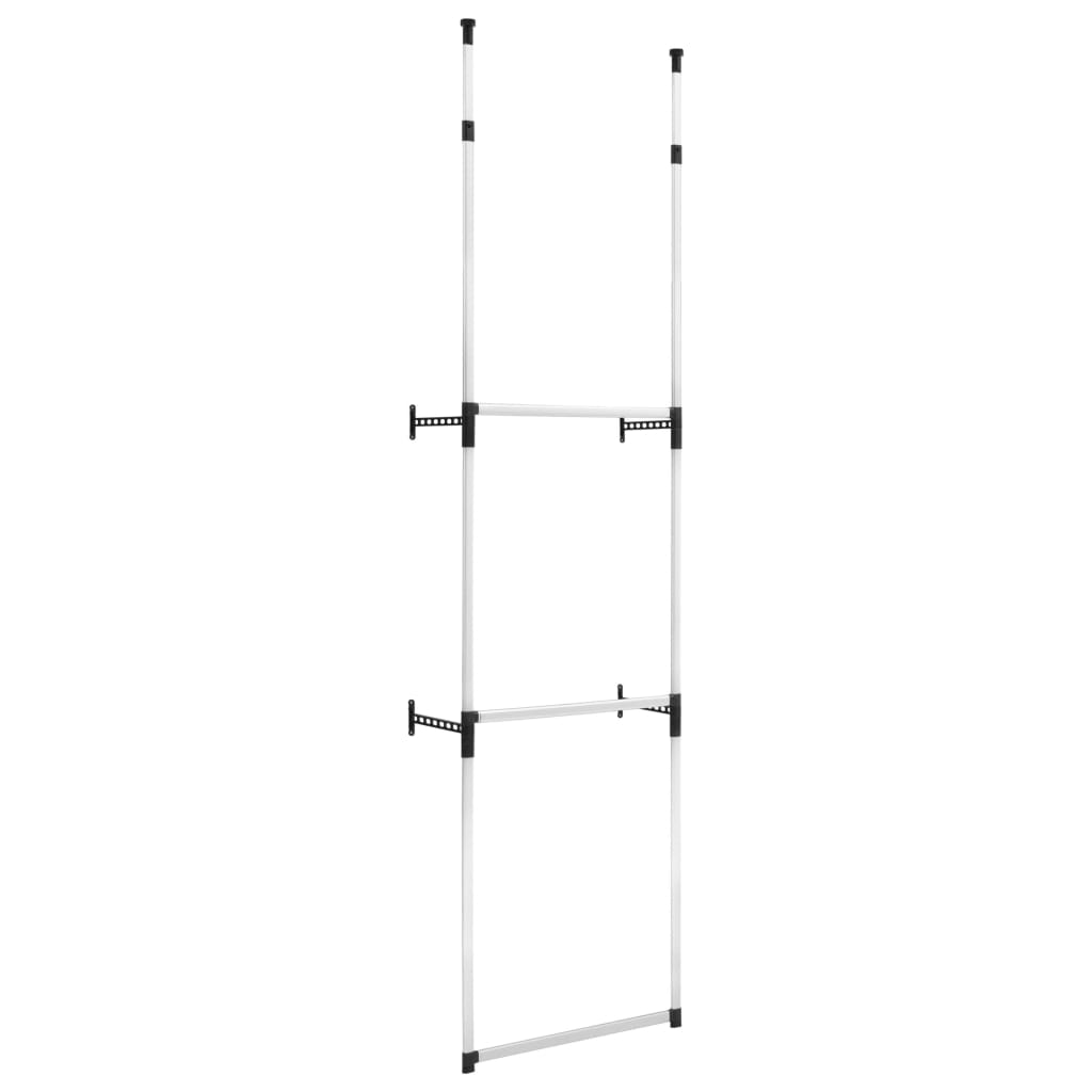 vidaXL Telescopic Wardrobe System with Rods Aluminium