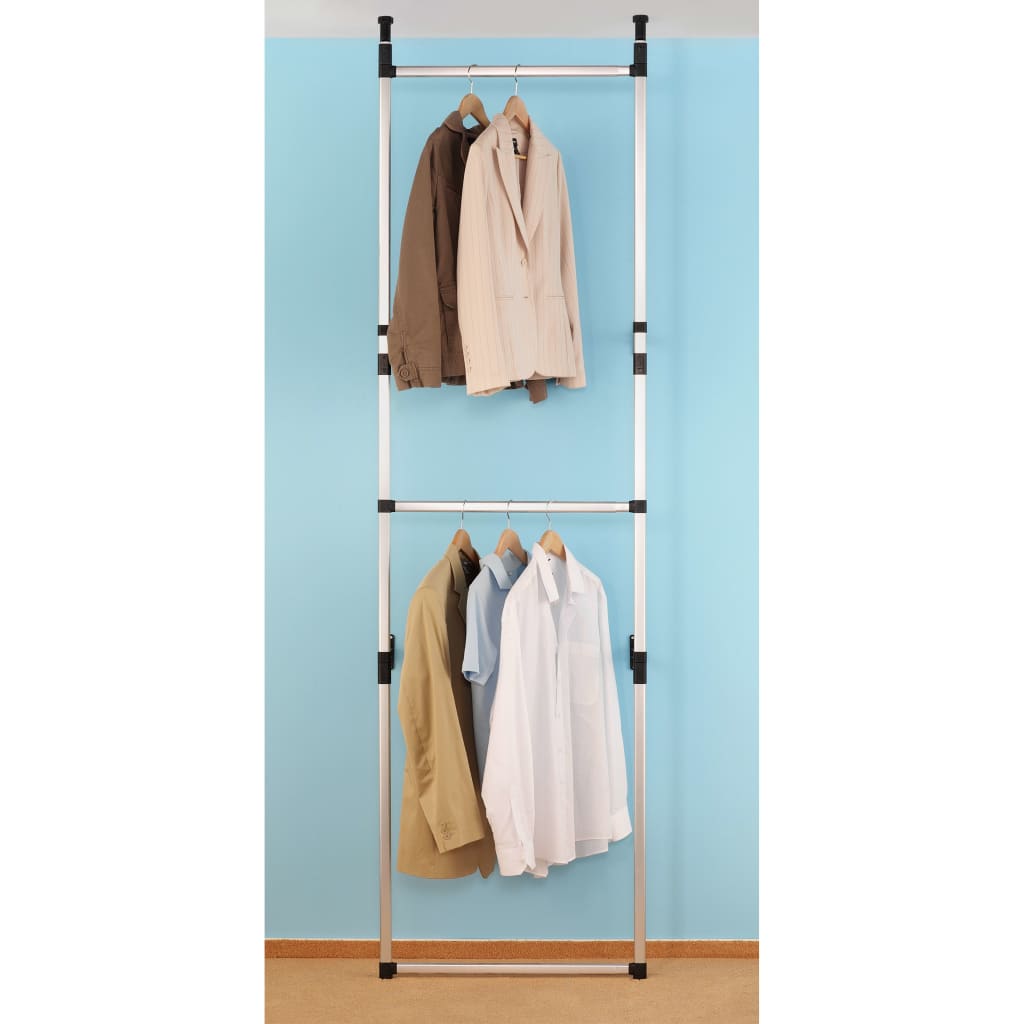 vidaXL Telescopic Wardrobe System with Rods Aluminium