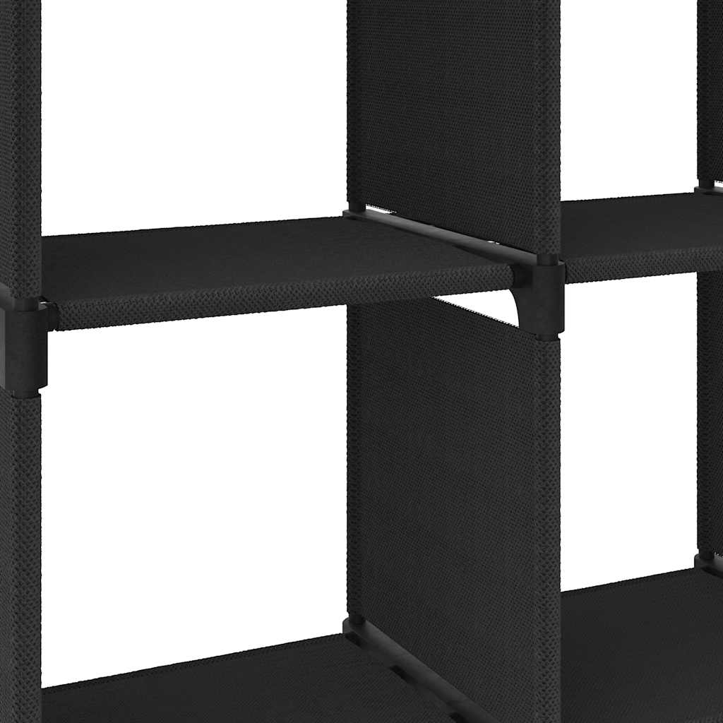 322598 vidaXL 4-Cube Display Shelf Black 69x30x72,5 cm Fabric