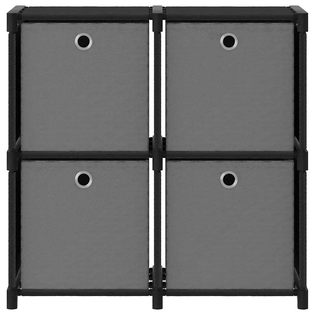 322599 vidaXL 4-Cube Display Shelf with Boxes Black 69x30x72,5 cm Fabric