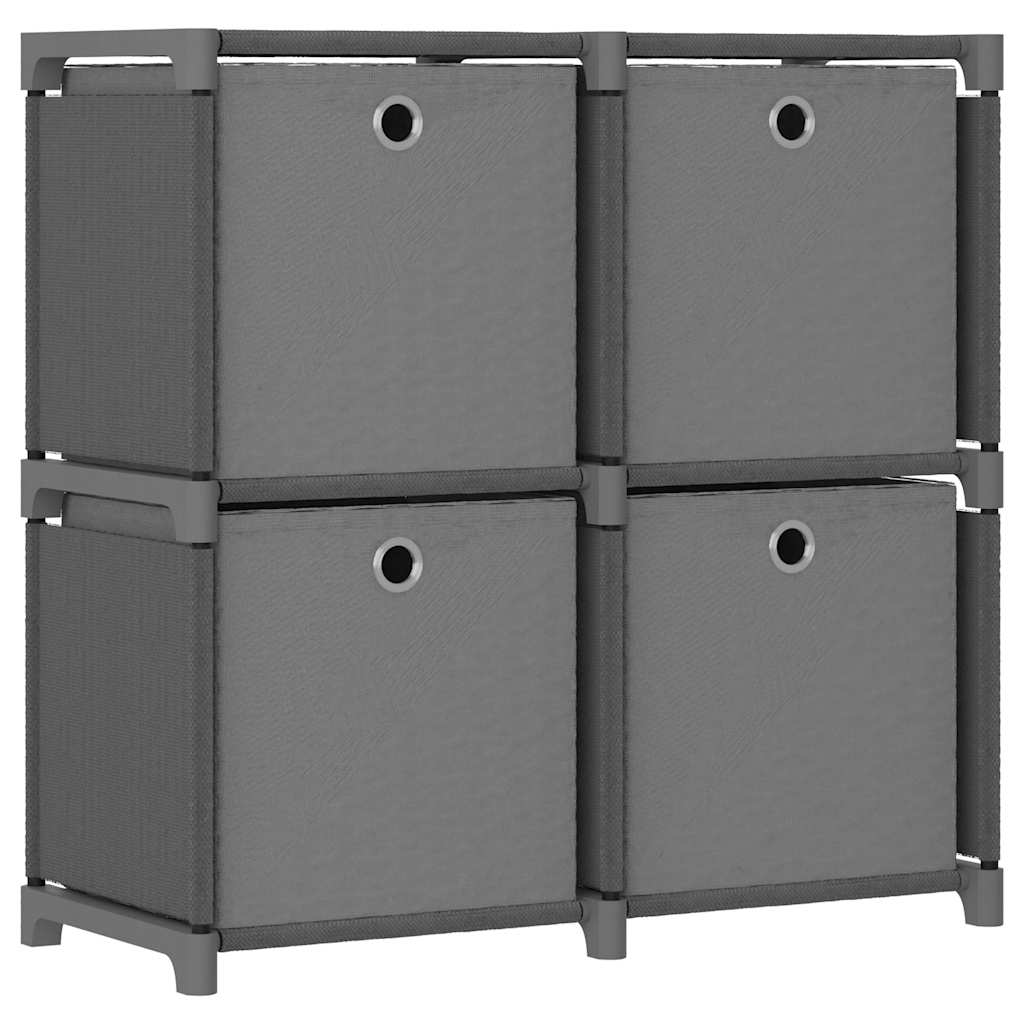 322601 vidaXL 4-Cube Display Shelf with Boxes Grey 69x30x72,5 cm Fabric